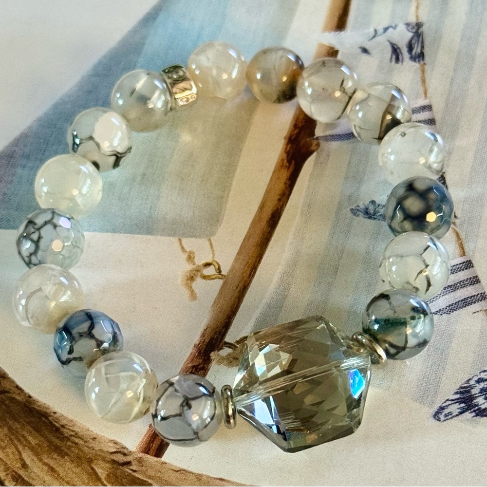 Hand Crafted Dragons and Diamond Bracelet